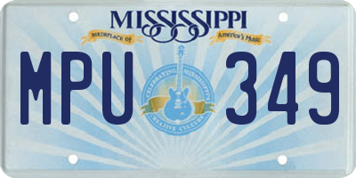 MS license plate MPU349