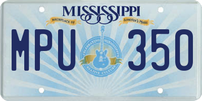 MS license plate MPU350