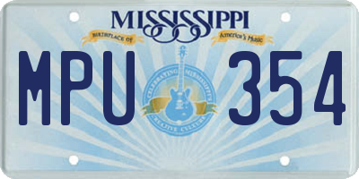 MS license plate MPU354