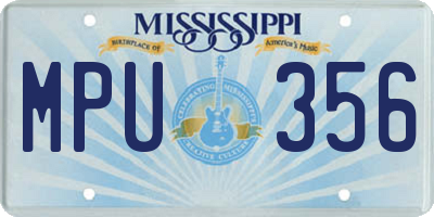 MS license plate MPU356
