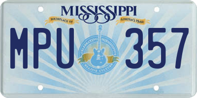 MS license plate MPU357