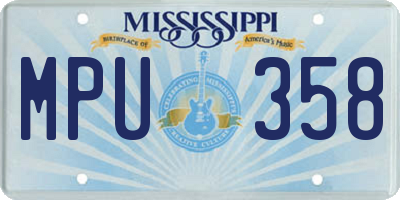 MS license plate MPU358