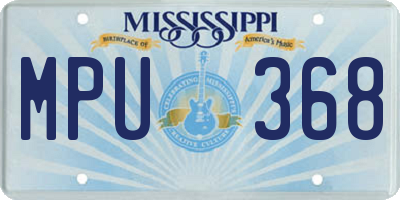 MS license plate MPU368