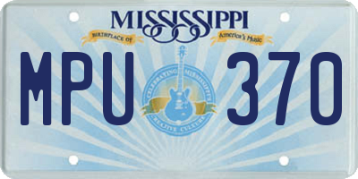 MS license plate MPU370