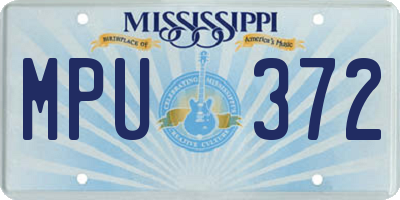 MS license plate MPU372