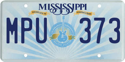 MS license plate MPU373