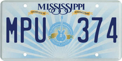 MS license plate MPU374