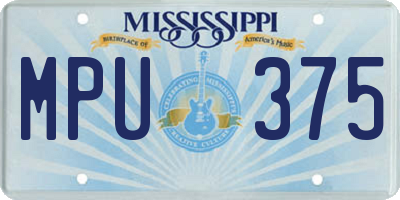 MS license plate MPU375
