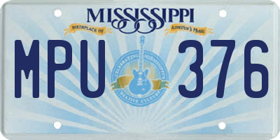 MS license plate MPU376