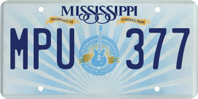 MS license plate MPU377
