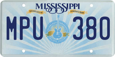 MS license plate MPU380