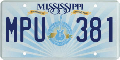 MS license plate MPU381