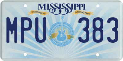 MS license plate MPU383
