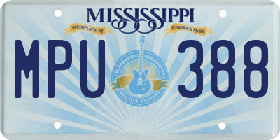MS license plate MPU388