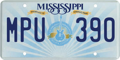 MS license plate MPU390