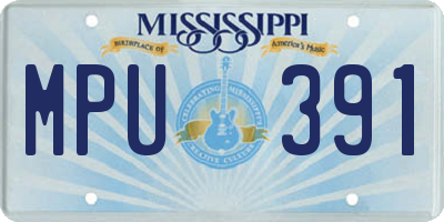 MS license plate MPU391