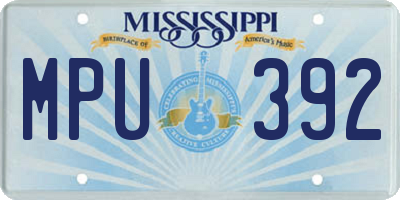 MS license plate MPU392