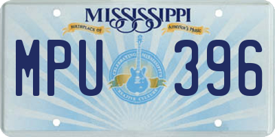MS license plate MPU396