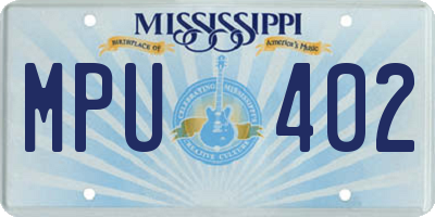 MS license plate MPU402
