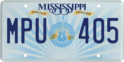 MS license plate MPU405