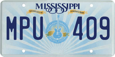 MS license plate MPU409