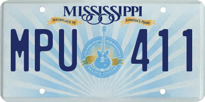 MS license plate MPU411