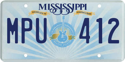 MS license plate MPU412