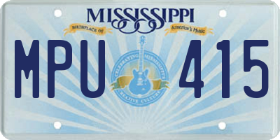 MS license plate MPU415