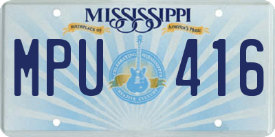 MS license plate MPU416