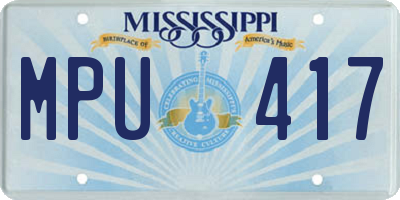MS license plate MPU417