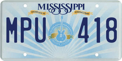 MS license plate MPU418