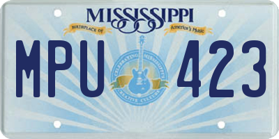 MS license plate MPU423