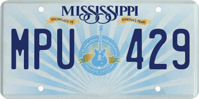 MS license plate MPU429