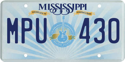 MS license plate MPU430