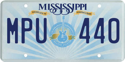 MS license plate MPU440