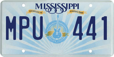 MS license plate MPU441