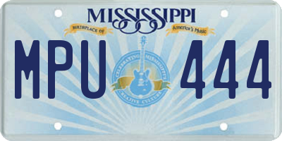 MS license plate MPU444