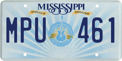 MS license plate MPU461