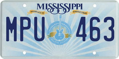 MS license plate MPU463