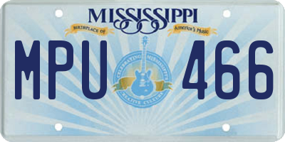 MS license plate MPU466
