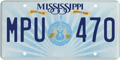 MS license plate MPU470