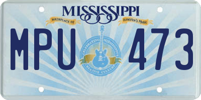 MS license plate MPU473