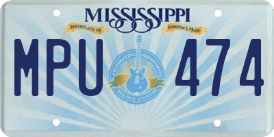 MS license plate MPU474