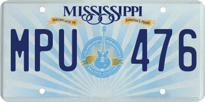 MS license plate MPU476
