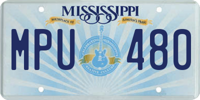 MS license plate MPU480