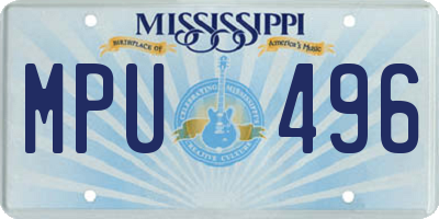 MS license plate MPU496