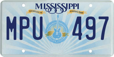 MS license plate MPU497