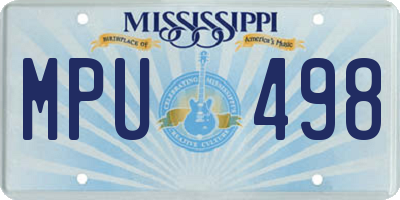 MS license plate MPU498