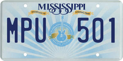 MS license plate MPU501