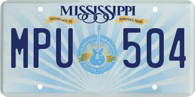 MS license plate MPU504